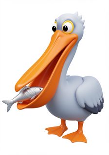 cartoon pelican fish