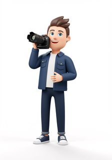 3d cartoon photographer