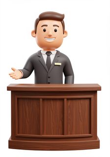 cartoon hotel receptionist