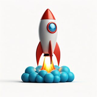 cartoon rocket launch