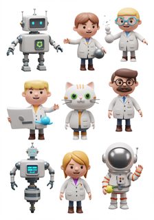 cartoon science characters