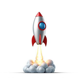 cartoon rocket launch