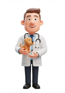 cartoon veterinarian puppy