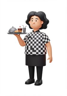 cartoon waitress character