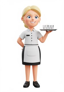 cartoon waitress character