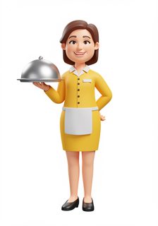 cartoon waitress character