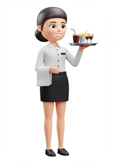 cartoon-waitress-drinks