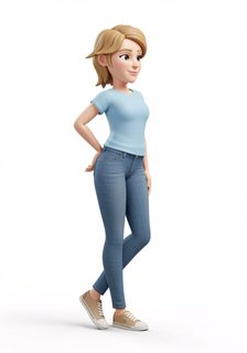 cartoon woman standing