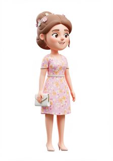 cartoon woman floral