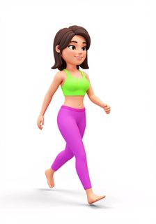 cartoon woman walking