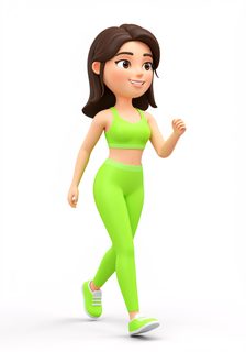 cartoon woman walking