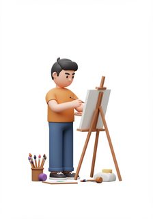 3d artist painting