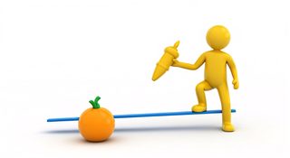 character balancing orange