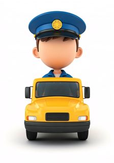 3D driver yellow truck