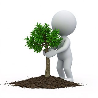 character planting tree