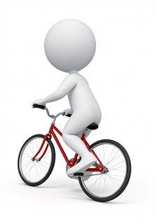 3d character riding bicycle
