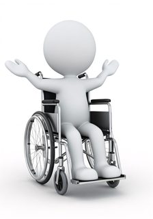 happy wheelchair character