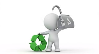 character holding recycling