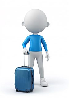 character with luggage