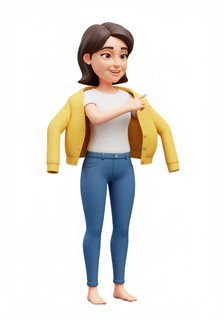 woman pointing character
