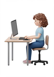woman working computer