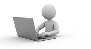 character laptop working