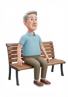 senior man bench