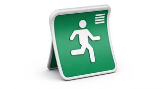 green exit sign