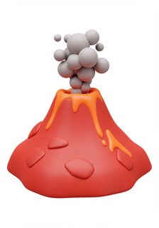 erupting 3d volcano