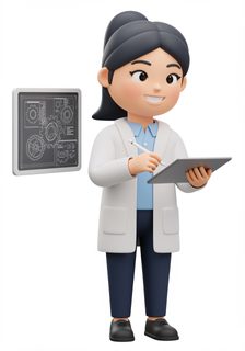 female engineer tablet