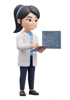 female engineer tablet