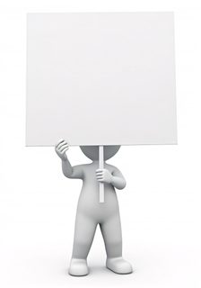 figure holding sign