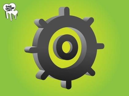 3D Gear Wheel Free Vector