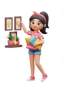 girl-decorating-room