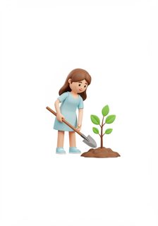 girl planting tree