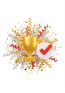 trophy success confetti