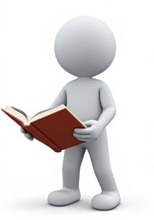 reading humanoid character