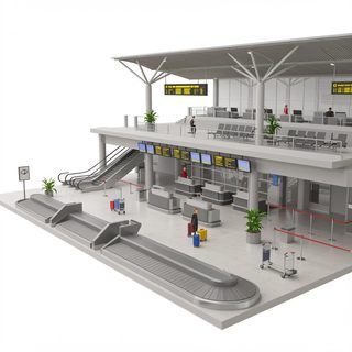 airport terminal isometric