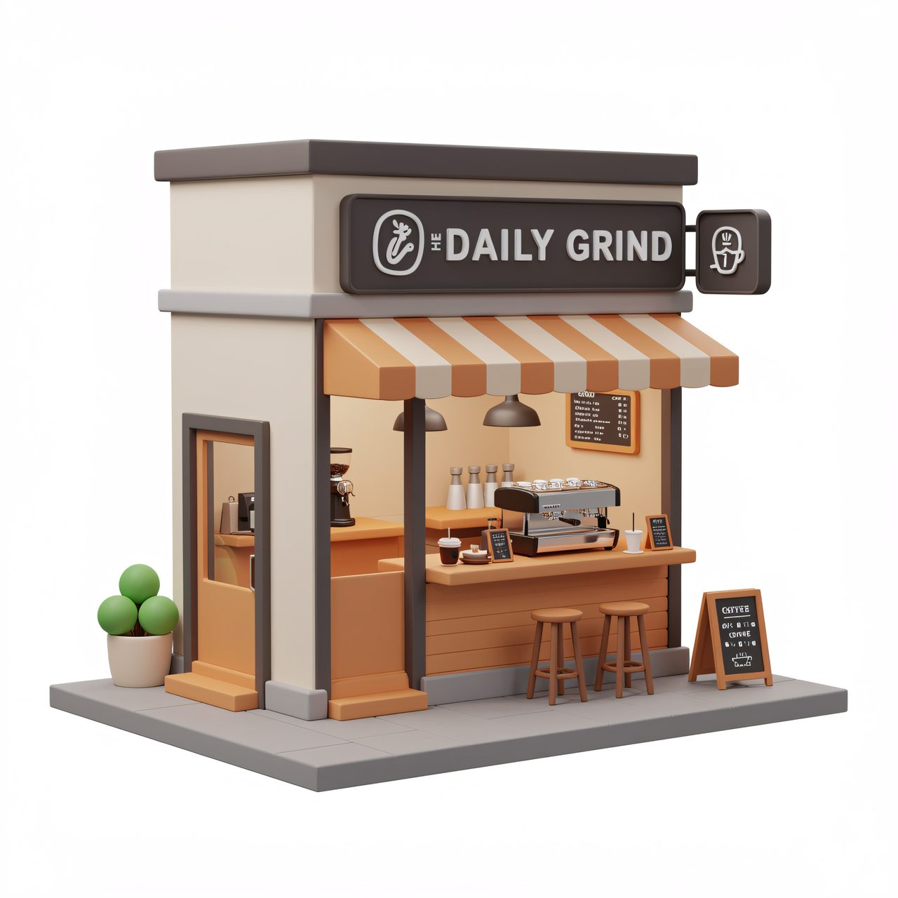 isometric coffee shop