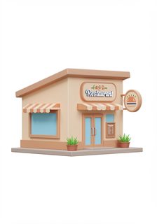 miniature 3d restaurant