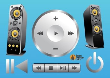 3D Music s Free Vector