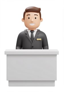 receptionist standing desk