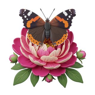butterfly on peony