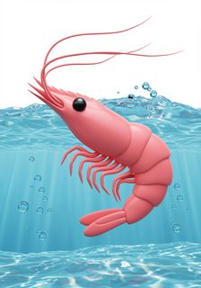 cartoon shrimp underwater