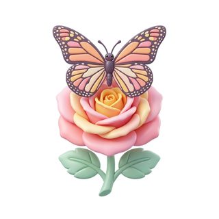 butterfly on rose