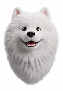 fluffy samoyed portrait