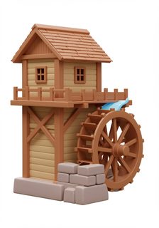 wooden water mill