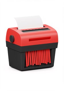 red paper shredder
