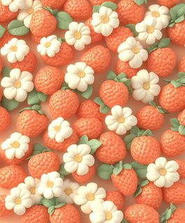 orange raspberries and flowers