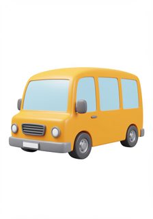 3d yellow minibus